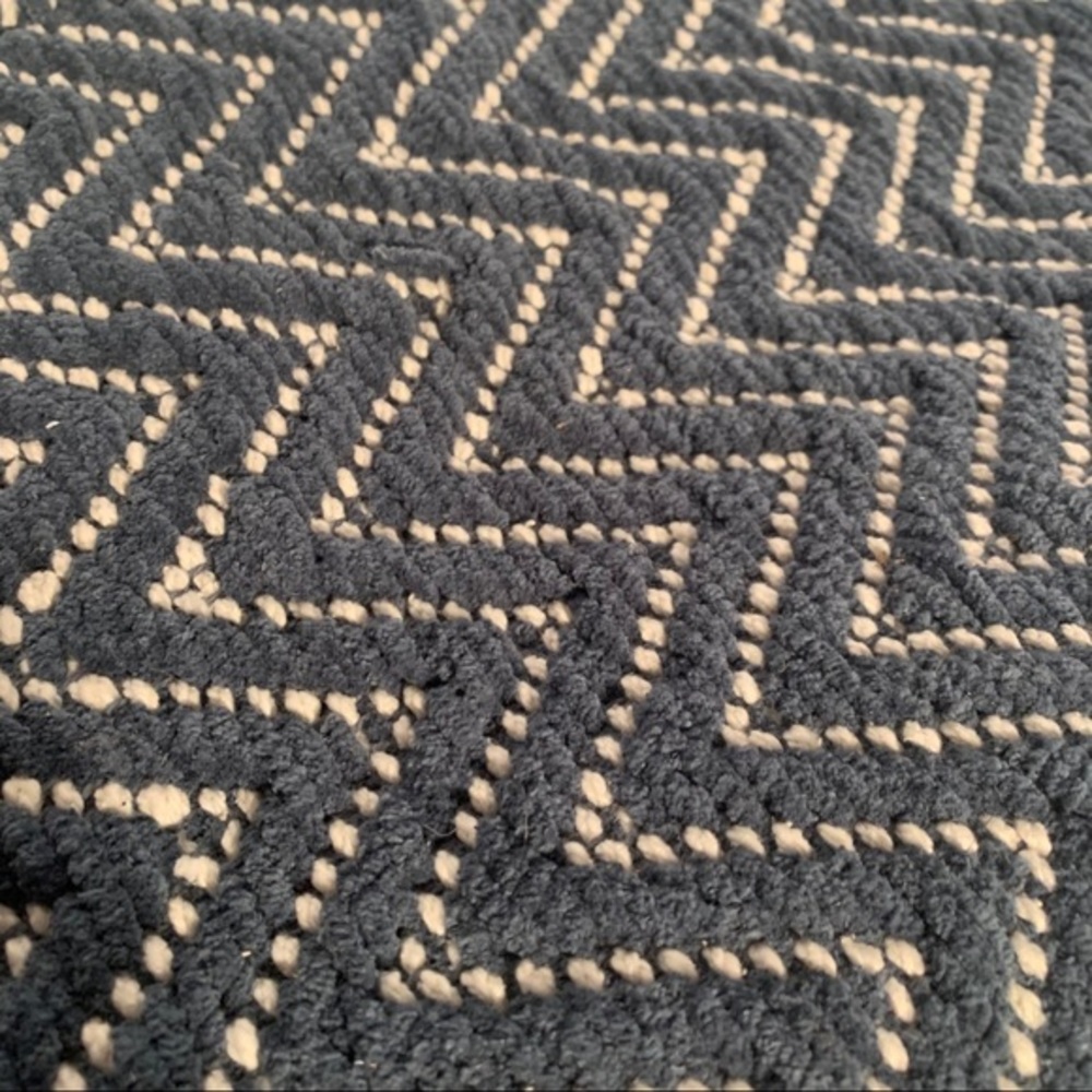 Rug Dark Teal Chevron Flexible NWT